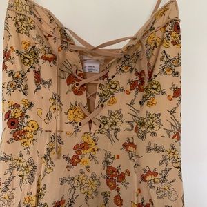Lace up floral dress